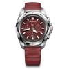 Image de Victorinox I.N.O.X. Chrono 43 mm Montre pour homme - Boîtier en acier inoxydable argenté, cadran rouge et bracelet en caoutchouc rouge, Victorinox I.N.O.X. Chrono 43 mm, Classique
