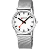 Image de Mondaine Simply Elegant A638.30350.16SBZ Montre unisexe Blanc, mesh, Bracelet