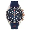 Image de Swiss Alpine Military Montre chronographe à quartz analogique pour homme 7040 en silicone 10 ATM, Bic-rose/bleu/bleu - 9855sam, bracelet