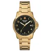Image de Swiss Alpine Military 7011.1 Montre analogique à quartz en acier inoxydable pour homme, Or/Or/Noir - 1117Sam., Bracelet