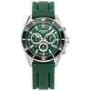Image de swiss alpine military 7034.9 Montre analogique à quartz pour homme avec chronographe en silicone, Acier/Vert/Vert-sw - 9838sam, sangle