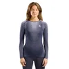 Image de Odlo Femmes Performance Warm Blackcomb Crew Neck Longsleeve Vêtements De Course Maillot De Corps Gray Ridge - Gris