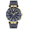 Image de Versace Montre analogique à quartz pour homme avec bracelet en cuir VE3L00322, bleu, Mode