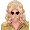 Image de "THE 70s MAN WIG & MOUSTACHE" blond - in box -