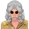 Image de W WIDMANN MILANO Party Fashion - Perruque avec barbe, années 70, disco, carnaval, fête à thème, carnaval