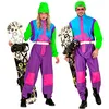 Image de WIDMANN Costume de snowboarder, combinaison, combinaison de neige rétro, tenue des années 80, tenue de salle de bain, costume de carnaval