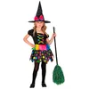 Image de Widmann Widmann-10405 sorcière pour Enfant 2 pièces Robe et Chapeau Couleurs Arc-en-Ciel Pois Conte de fées Costume Déguisement Fête à thème, Carnaval Halloween, 10205991, Multicolore, 116 cm