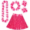Image de WIDMANN MILANO PARTY FASHION Ensemble de costumes hawaïens, jupe raphia, collier de fleurs, serre-tête et bracelets de fleurs, fête d'été, fête à la plage, carnaval