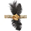 Image de "1920's GOLD SEQUIN HEADBAND WITH FLOWER & FeATHERS" -