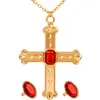 Image de "CARDINAL SET" (necklace with cross, 2 rings) -