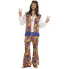 Image de W WIDMANN MILANO Party Fashion Costume hippie pour homme, chemise avec gilet, pantalon, foulard, collier avec médaillon, carnaval, fête à thème