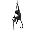 Image de Seletti Lampe suspendue singe avec corde, Résine, Noir, 35 x 38 x 87 cm