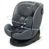 Image de Foppapedretti Siège auto Circle I-Size, siège pivotant à 360° pour enfant de 40 à 150 cm de hauteur, 0-12 ans, conforme ECE R129, fixation Isofix et TopTether, Safe Body Protection, Silver