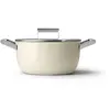 Image de Faitout SMEG 24cm céramique crème avec couvercle