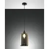 Image de FABAS LUCE 3491-40-126 SUSPENSION SILE EN VERRE PLAQUÉ COULEUR FUME' 60 W E27 Ø 180 mm