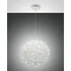 Image de Fabas Luce Sumter Plafonnier LED sphérique à suspension en verre blanc