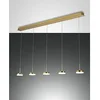 Image de Fabas Luce Suspension LED Dunk Luminaire Chambre, Suspension d'Éclairage Intérieur - 5 x 8 W - 3000 K - IP20 - Laiton satiné