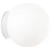 Image de Ideal Lux 059815 MAPA AP1 D20, Monture en Métal Finie en Nickel Mat. Diffuseur Sphérique en Verre Blanc Souffléet Acidifié, E27, 60 W