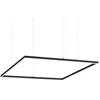 Image de IDEAL LUX - ORACLE SLIM D90 QUARE BK 3000K, Luminaire Suspendu, Abat Jour Plafond