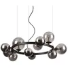 Image de Ideal Lux PERLAGE Lampe Plafonnier Rond à 11 Lumières avec Globe Noir, Plafonniers