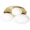 Image de Ideal Lux NINFEA Plafonnier rond à 3 lumières DecoratiGlass Laiton