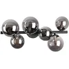 Image de Ideal Lux PERLAGE Plafonnier Globe 6 lumières, noir, abat-jour gris fumé