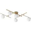 Image de Ideal Lux ATLAS Plafonnier Globe 5 lumières Laiton