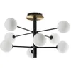 Image de Ideal Lux COSMOPOLITAN Plafonnier Globe 8 Lumières Noir Mat Laiton Satiné