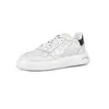 Image de U-Power Urban Lifestyle Dragos, chaussures de sport et décontractées blanches, bleu et beige doux en cuir. Baskets basses avec semelle antidérapante avec insert Infinergy, idéales pour un usage