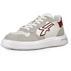 Image de U-Power Urban Lifestyle Venom, chaussures de sport et décontractées blanches, rouges et beiges, en cuir souple, baskets basses avec semelle antidérapante avec insert Infinergy, idéales pour un usage