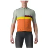 Image de Maillot Castelli A Blocco à manches courtes Vert Orange, Taille XXL