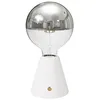 Image de creative cables - Lampe portative LED rechargeable Cabless01 avec ampoule globo demi-sphère argent - Avec ampoule, Blanc