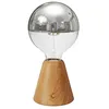 Image de creative cables Lampe LED portable et rechargeable Cabless01 avec ampoule globe avec tête réfléchissante argentée - Avec ampoule, neutre