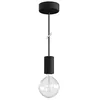 Image de EIVA ELEGANT Suspension d'extérieur avec 1,5m câble textile, rosace et douille en silicone étanche IP65 - Avec ampoule, Noir