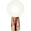 Image de Zafferano, Lampe Olimpia Pro avec Finition Cuivre Brillant, Lampe de Table Rechargeable et Sans Fil avec Contrôle Tactile, Utilisable comme Lampe d'Intérieur, Dimmer, 3000 K, Hauteur 26 cm