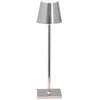 Image de Zafferano, Lampe Poldina Micro avec Finition Chrome Brillant, Lampe de Table Rechargeable et Sans Fil avec Contrôle Tactile, Utilisable comme Lampe d'Intérieur, Dimmer 2200-3000 K, Hauteur 27,5 cm