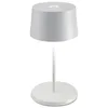 Image de Zafferano, Lampe Olivia Mini, Lampe de Table Portable et Rechargeable avec Contrôle Tactile, Adaptée pour le Salon et l'Extérieur, Dimmer 2700-3000 K, Hauteur 22 cm, Couleur Blanc
