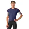 Image de CASTELLI Maillot pour homme Entrée 6 Protection solaire UPF Manches quart de longueur pour vélo sur route Gravel Racing, Bleu belge/bordeaux foncé/gris argenté, S