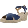Image de Geox D GELSA Low C Wedge Sandales Bleu marine 41 EU, bleu marine, 41 EU