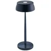 Image de Zafferano Sister Light Lampe de table LED portable IP65 intérieur/extérieur, 4 niveaux d'intensité tactile, IP65, fixation magnétique, hauteur 32,8 cm, bleu anodisé