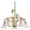 Image de Lustre 5 lumières en céramique Couleur blanc fumé or Diam.48 Cm C1185 Siena