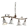 Image de Suspension linéaire 4 lumières en céramique Couleur rouille largeur 75 cm C1206 Pisa