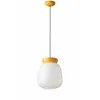 Image de Ferroluce Suspension Vintage Petit Decò Corcovado Céramique-Verre Blanc-Jaune E27