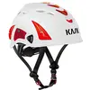 Image de KASK Casque de protection, casque d'alpinisme, casque d'escalade industrielle Plasma HI VIZ   Casque de protection de travail, molette, bandes réfléchissantes, EN 397, couleur : blanc/rouge