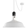 Image de creative cables EIVA Suspension d'extérieur avec Abat-Jour, 5m câble Textile, Rosace en Silicone et Douille étanche IP65 - avec Ampoule, Blanc