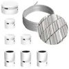 Image de Système Filé Linear Kit - avec câble de 5 m pour chaîne et 7 composants en bois peint blanc pour intérieur - ECC37