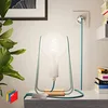 Image de Taché Metal, Lampe de Table avec câble Textile, Interrupteur et fiche Bipolaire - sans Ampoule, Blanc Bleu Ciel avec câble Turquoise