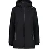 Image de CMP, Veste à capuche longue fixe, 32Z1396, noir basique, D36, femme