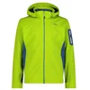 Image de CMP Veste pour homme en Softshell Light avec capuche amovible - 39A5027, Vert citron / bleu, 44