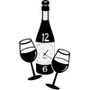 Image de Arti & Mestieri Cin Cin - Horloge murale design 100% fabriquée en Italie - en fer, 30 x 55 cm - Noir gaufré